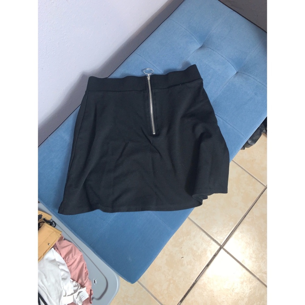 Black zip up skirt